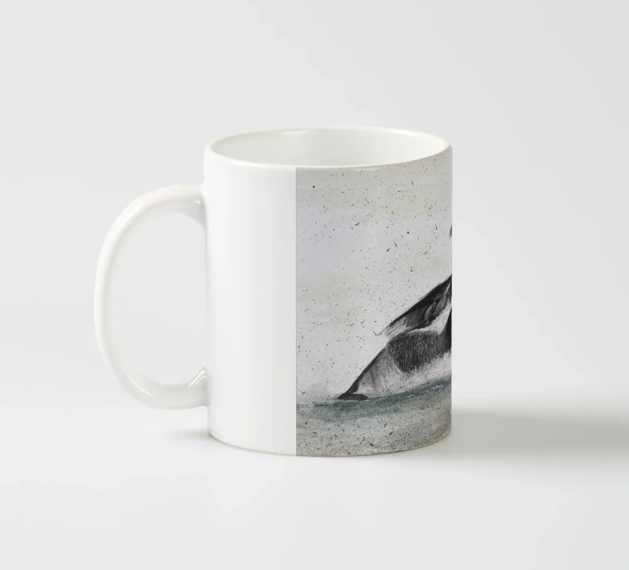 Maschio di Merganser "Mergus serrator tazza in ceramica da Barbara Buderath Illustrationen