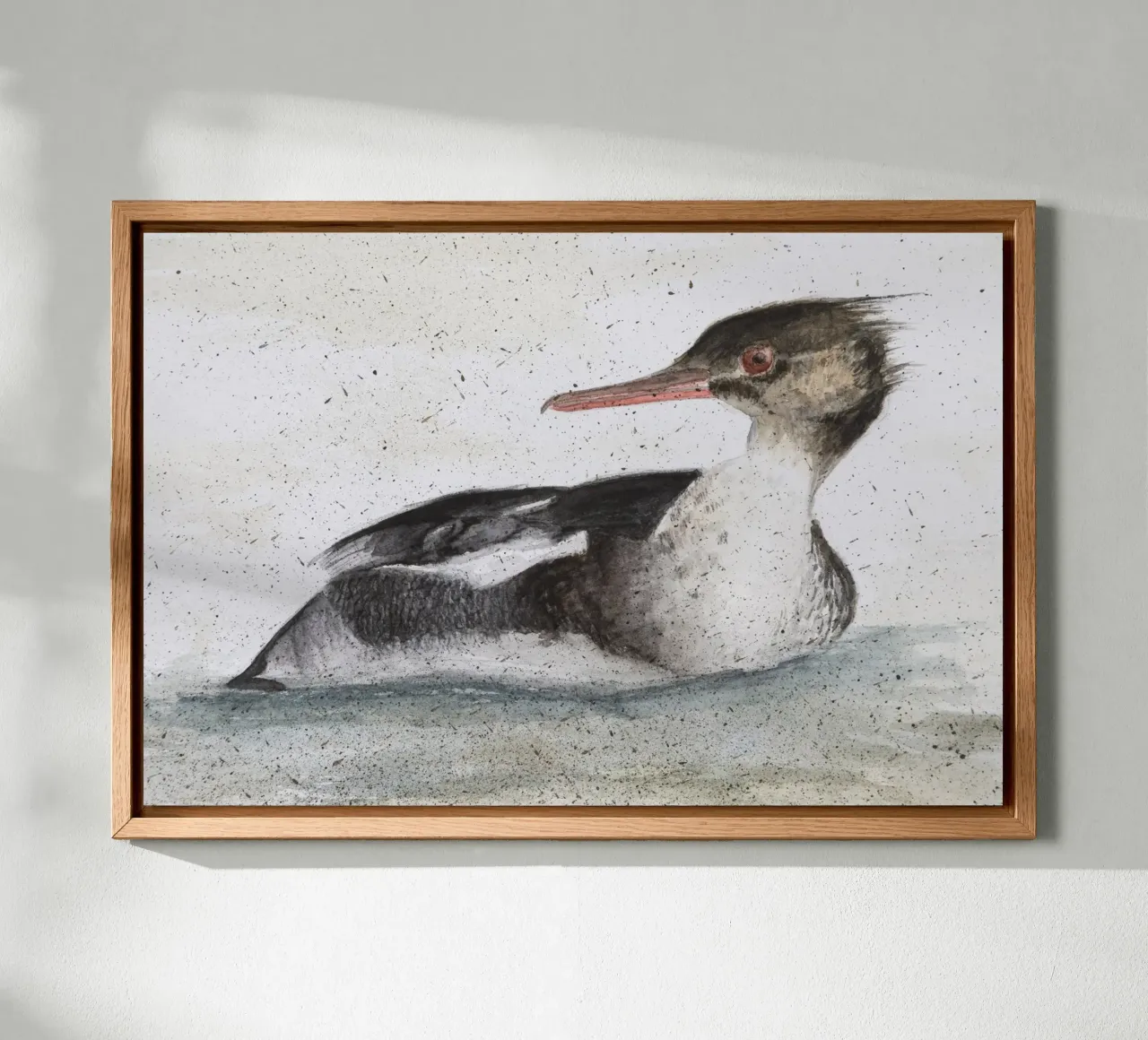Smient mannetje "Mergus serrator canvas met Baklijst van Barbara Buderath Illustrationen