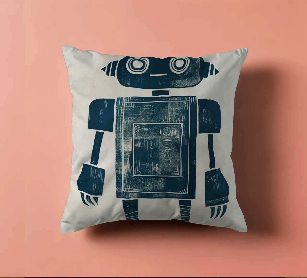 Boho Nursery 12 Robot Kissen von Boho Print Collection
