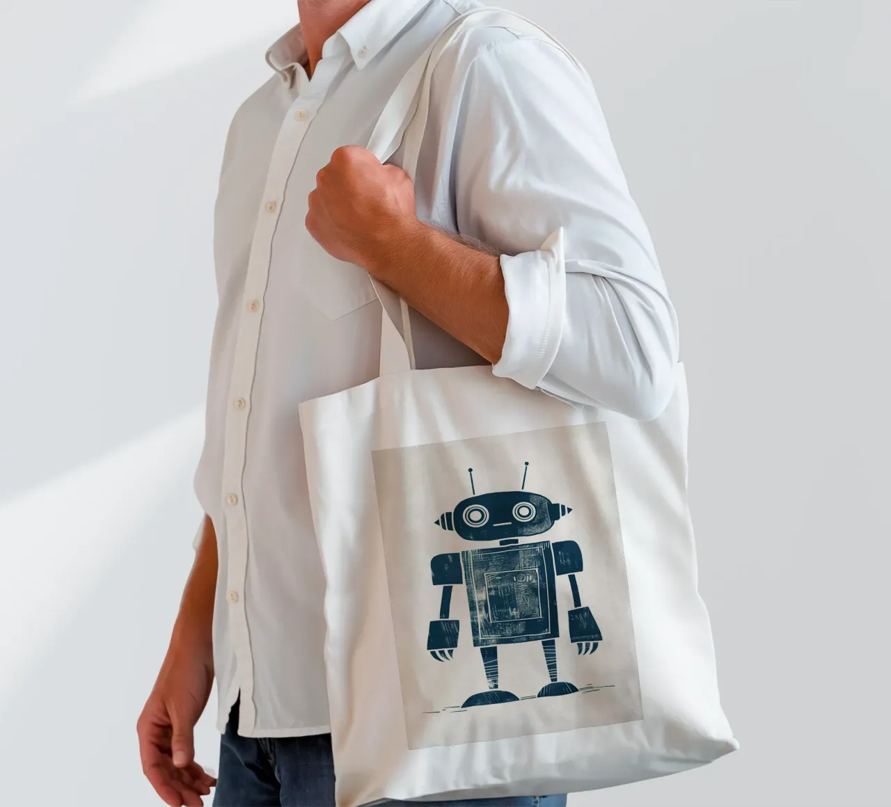 Boho Nursery 12 Robot borsa in juta da Boho Print Collection