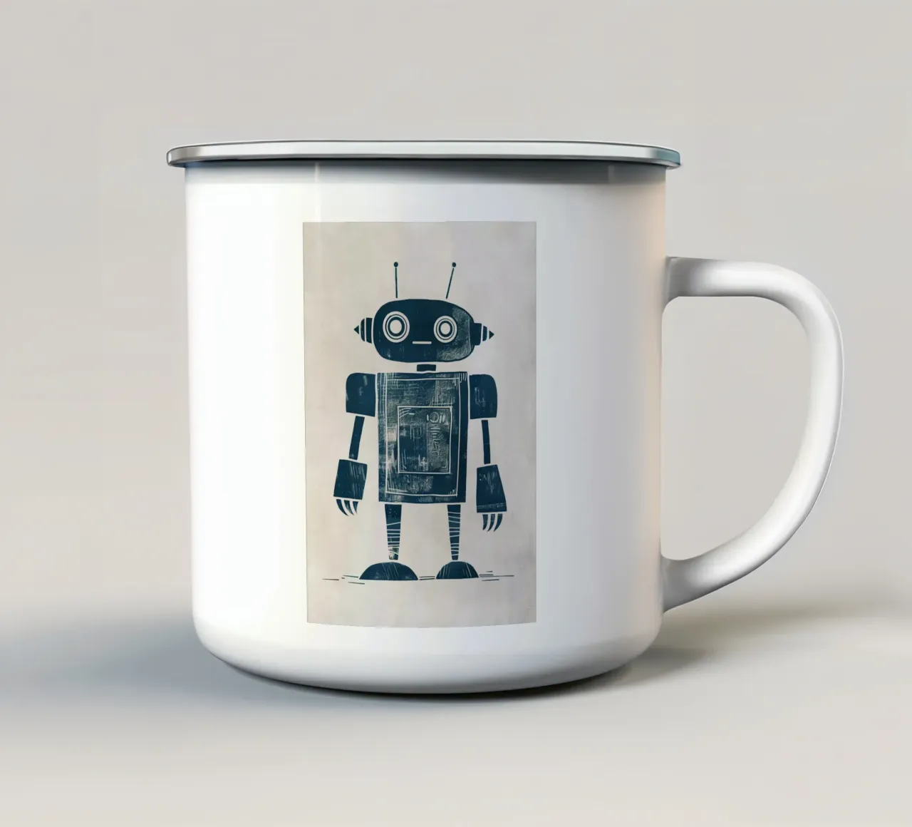 Boho Nursery 12 Robot mug en émail de Boho Print Collection