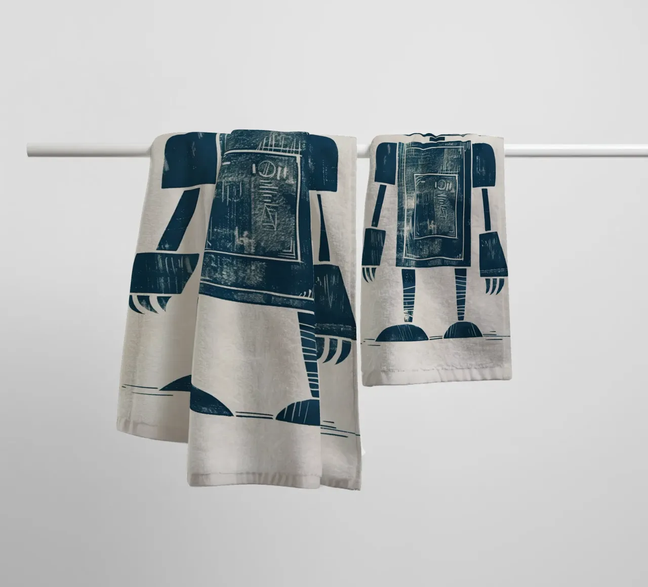 Boho Nursery 12 Robot towel by Boho Print Collection