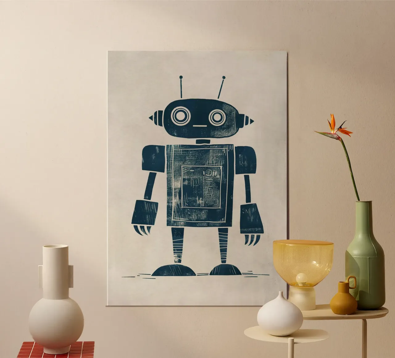 Boho Nursery 12 Robot Alu-Dibond von Boho Print Collection