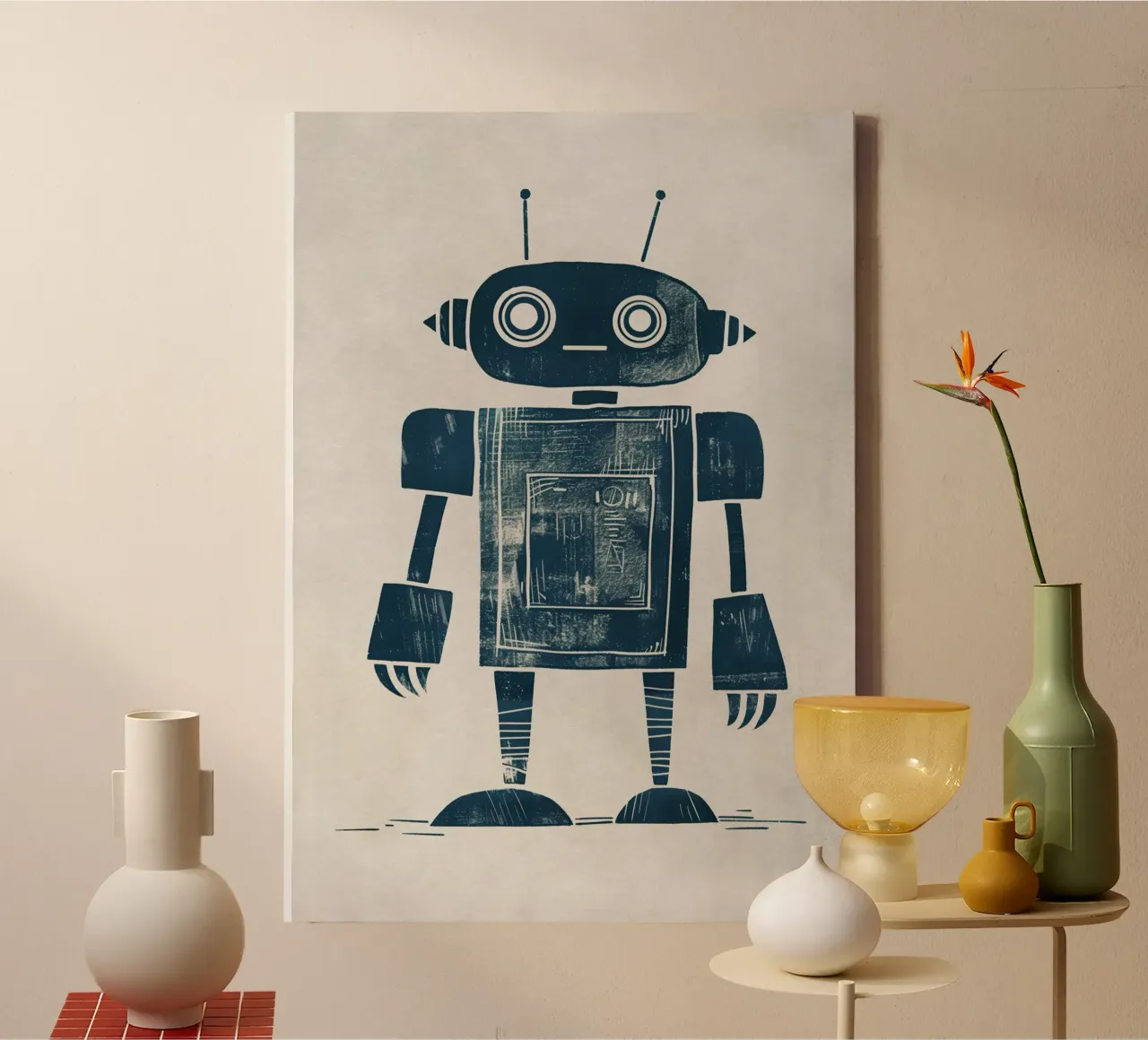 Boho Nursery 12 Robot canvas van Boho Print Collection