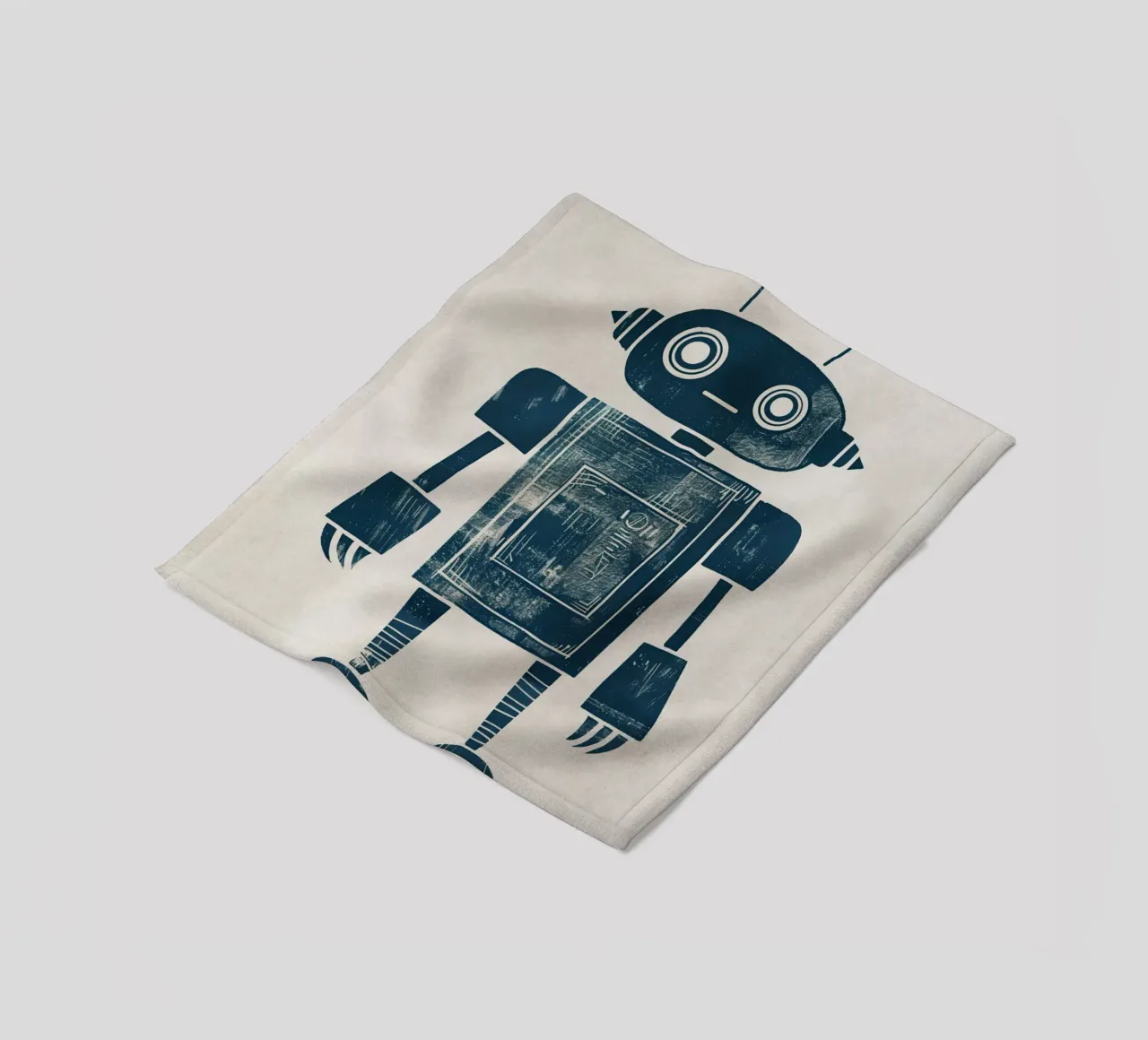 Boho Nursery 12 Robot Fleecedecke von Boho Print Collection