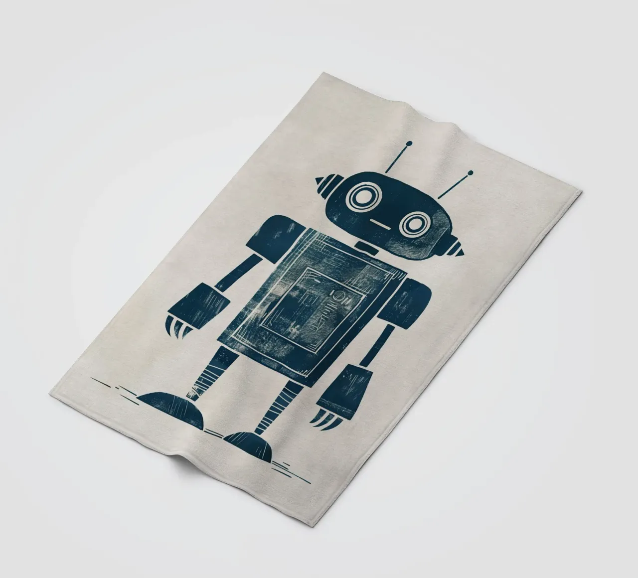 Boho Nursery 12 Robot Fleecedecke von Boho Print Collection