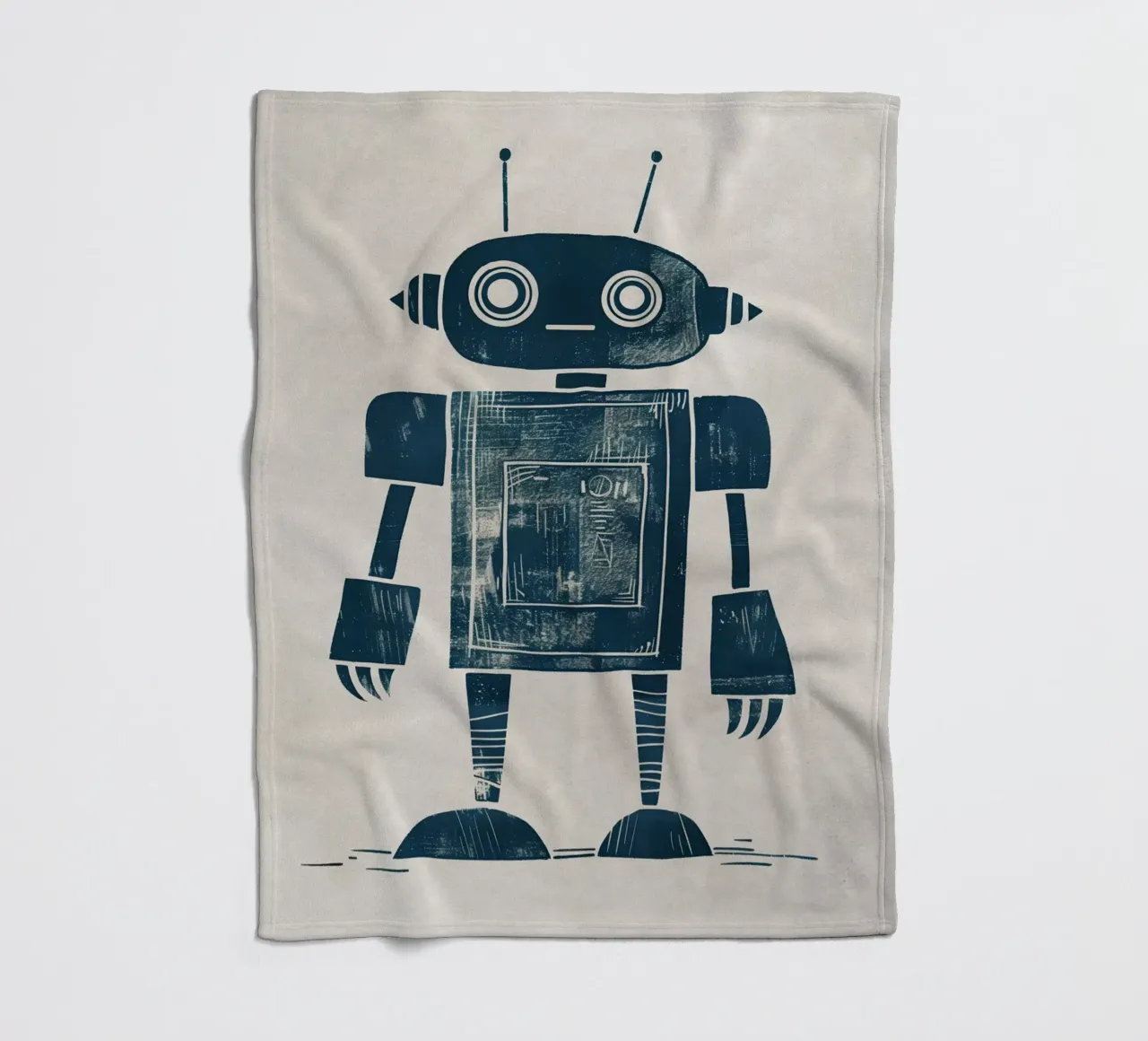 Boho Nursery 12 Robot Fleecedecke von Boho Print Collection