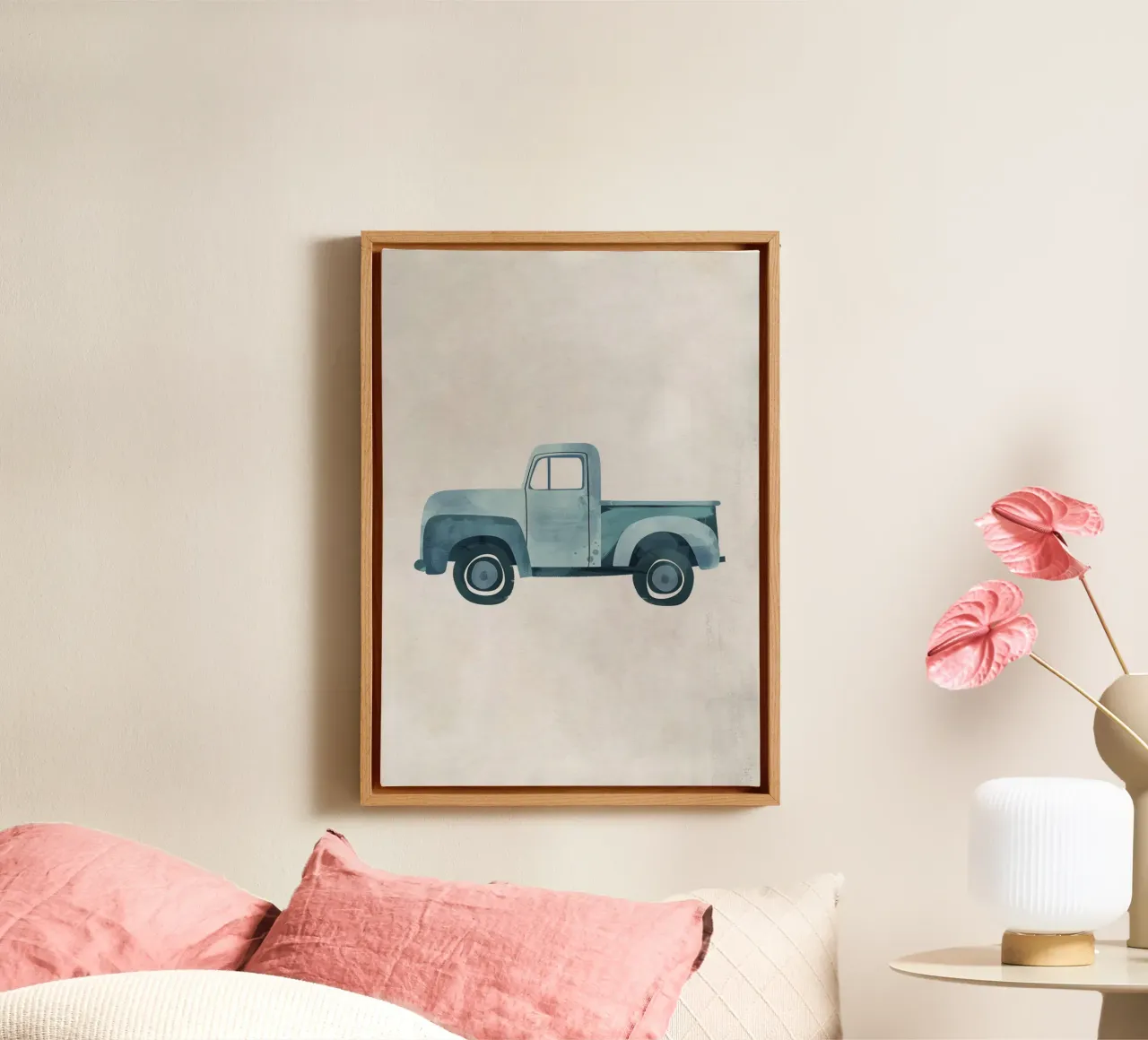Boho Nursery 12 Truck canvas met Baklijst van Boho Print Collection