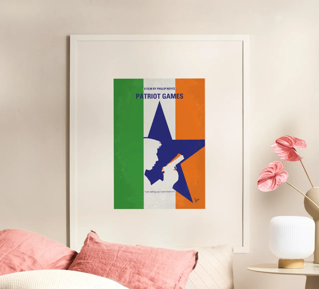 No1108 My Patriot Games minimal movie poster poster con telaio in legno da Chungkong