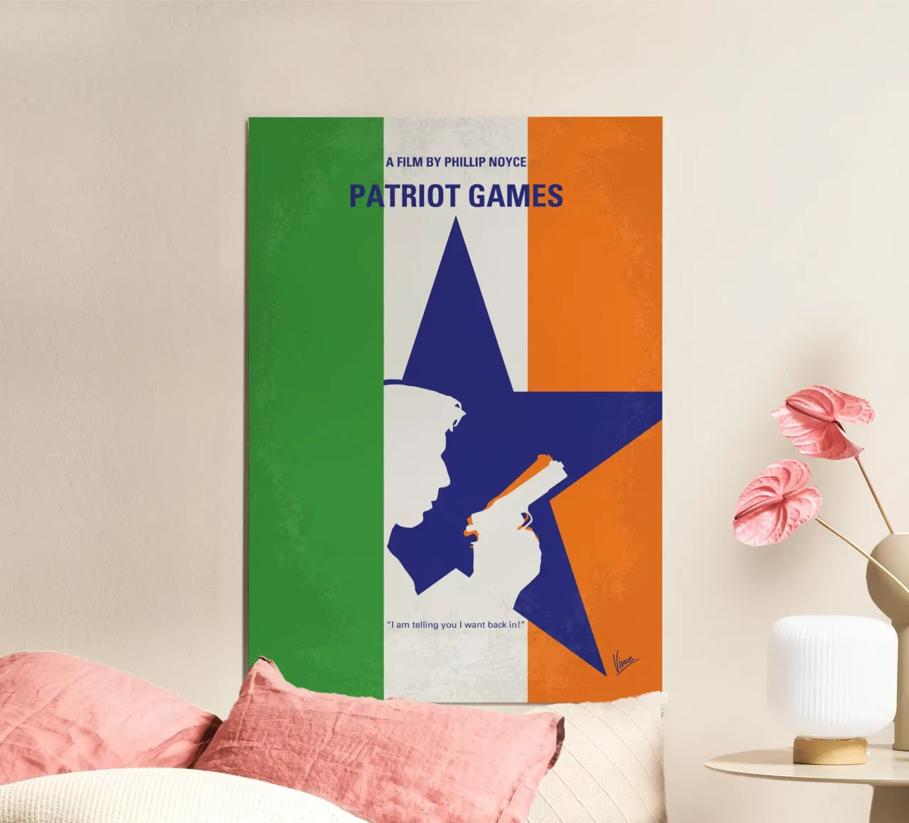 No1108 My Patriot Games minimal movie poster poster con telaio in legno da Chungkong