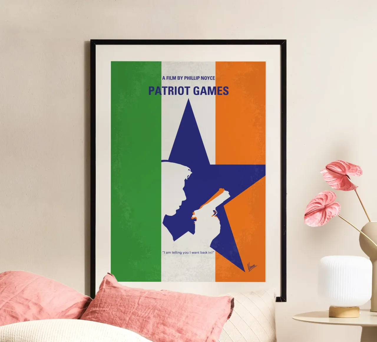 No1108 My Patriot Games minimal movie poster poster con telaio in legno da Chungkong