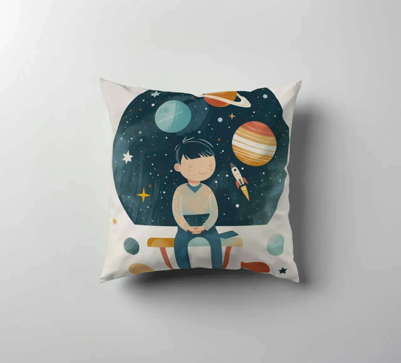 Boho Nursery 13 Astronomer cuscino da Boho Print Collection