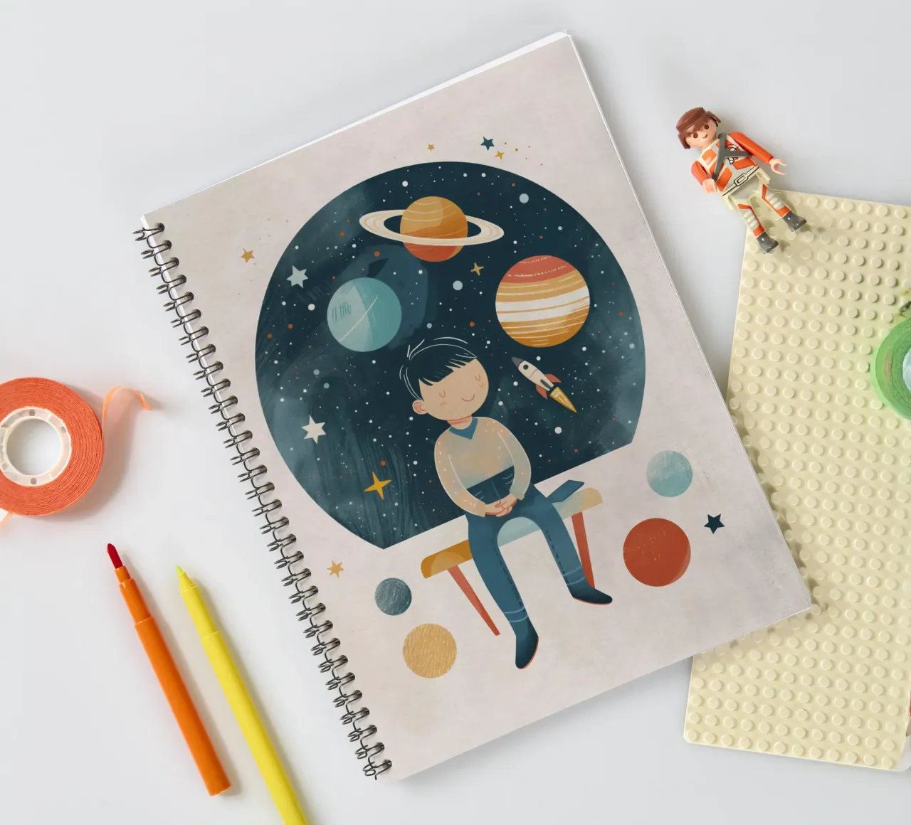Boho Nursery 13 Astronomer spiral notebook by Boho Print Collection