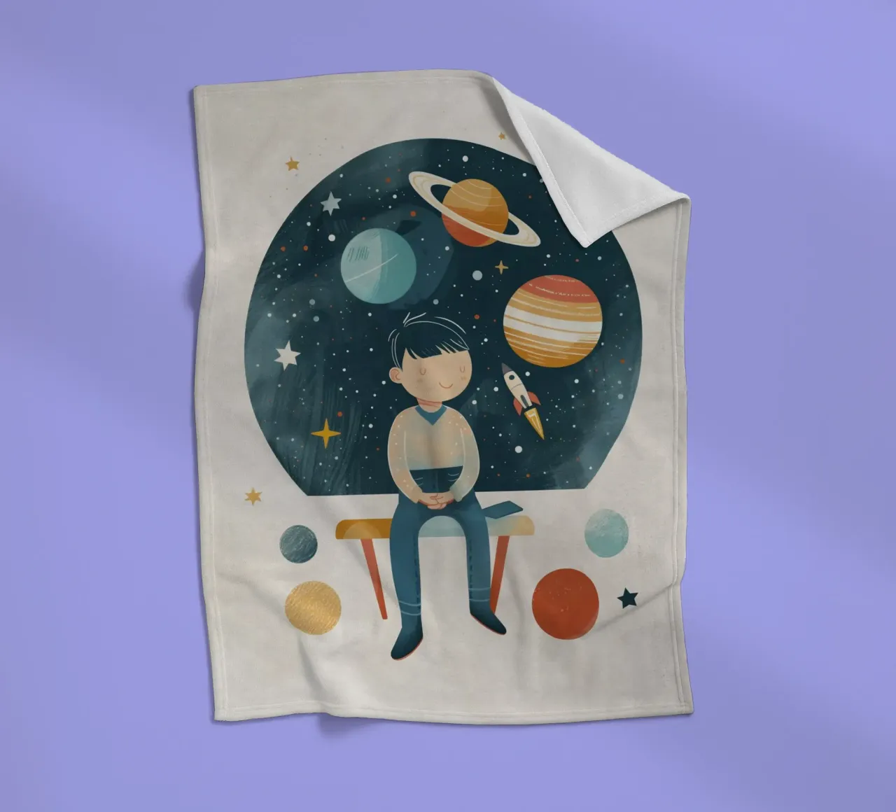 Boho Nursery 13 Astronomer coperta in pile da Boho Print Collection