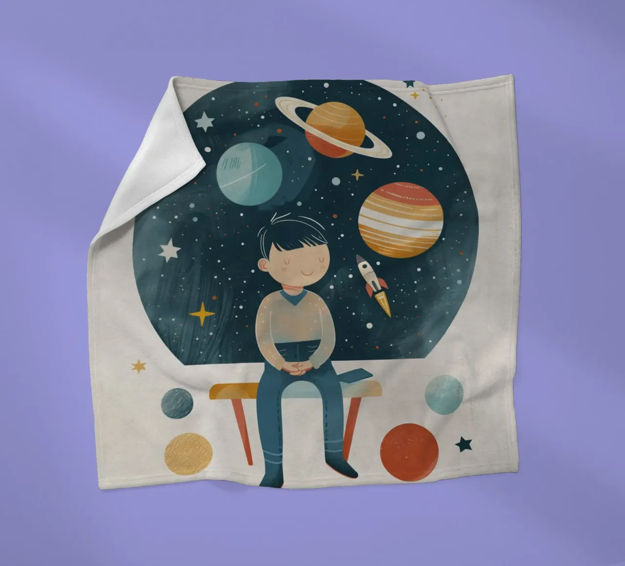 Boho Nursery 13 Astronomer coperta in pile da Boho Print Collection