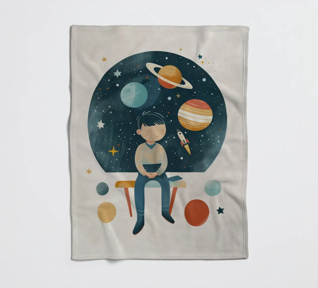 Boho Nursery 13 Astronomer coperta in pile da Boho Print Collection