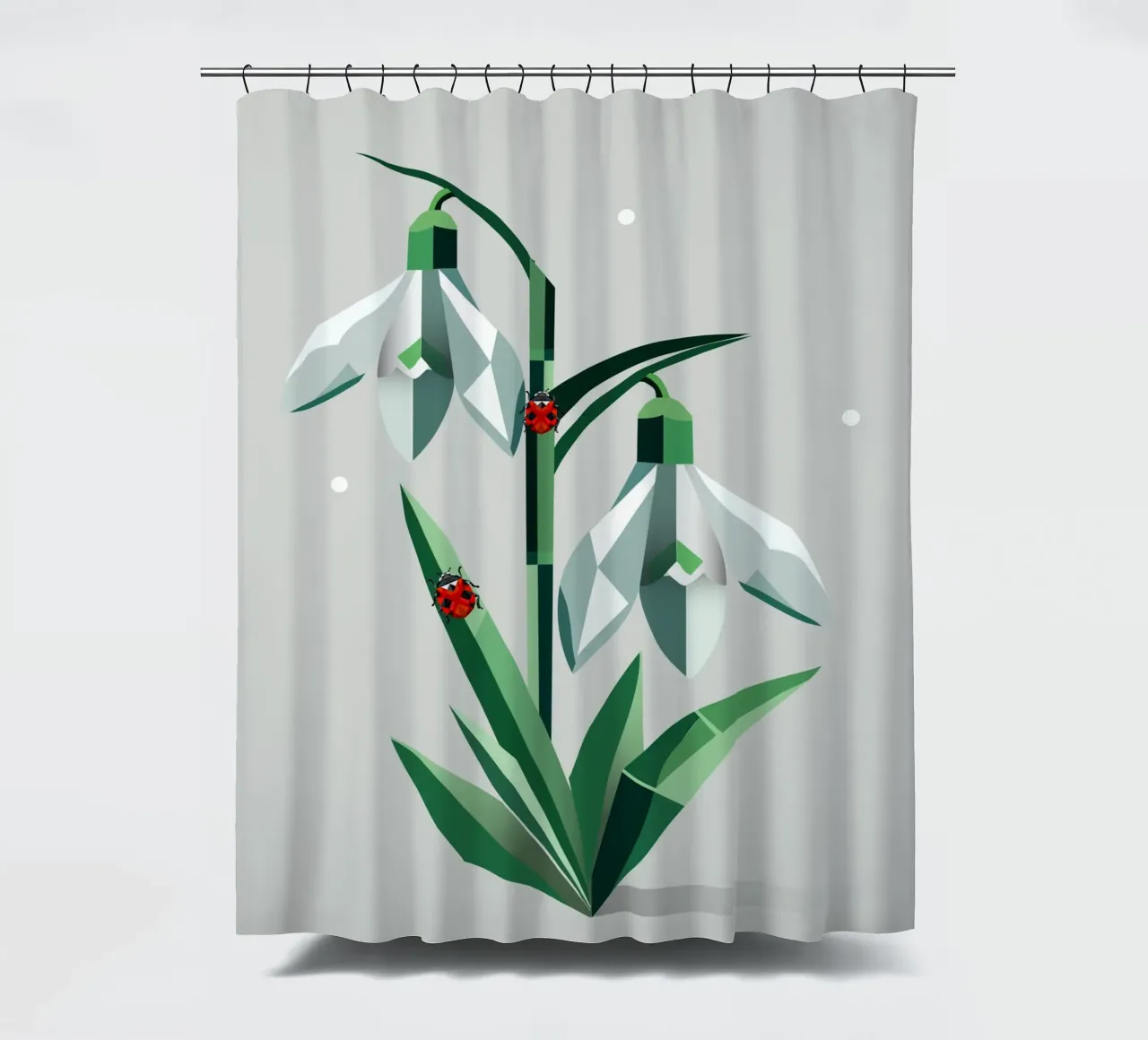 Perce-neige avec coccinelles - Art printanier rideau de douche de namosh