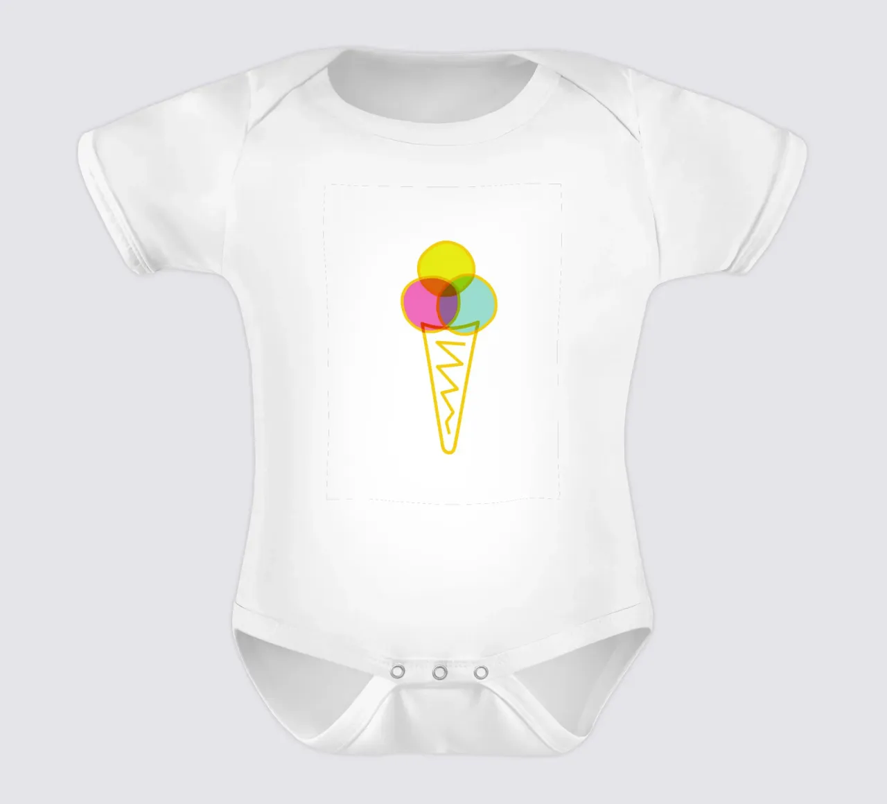 Eis in der Waffel babyrompertje korte mouwen van Constanze Art Direction