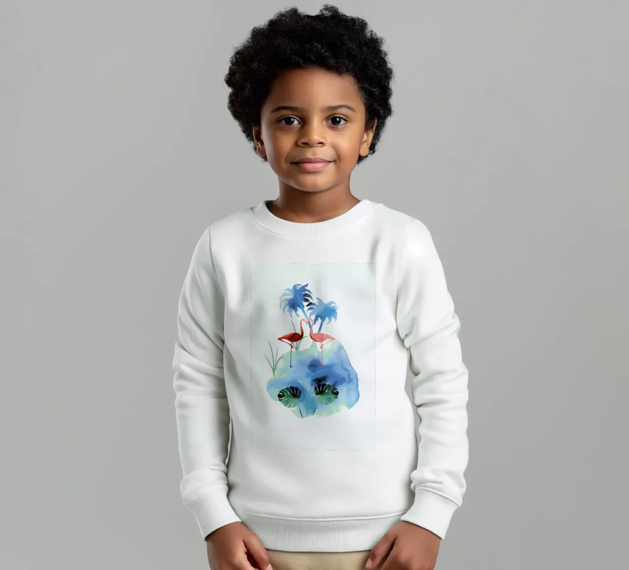 Flamingo Blues felpa bambino da XOXO Arte
