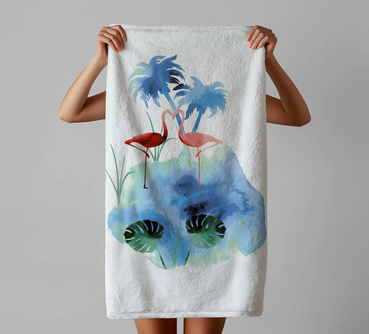 Flamingo Blues asciugamano da bagno da XOXO Arte