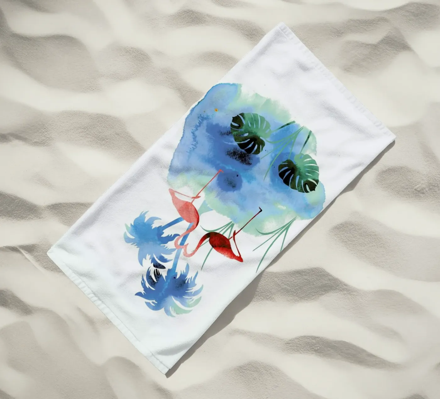 Flamingo Blues telo mare da XOXO Arte