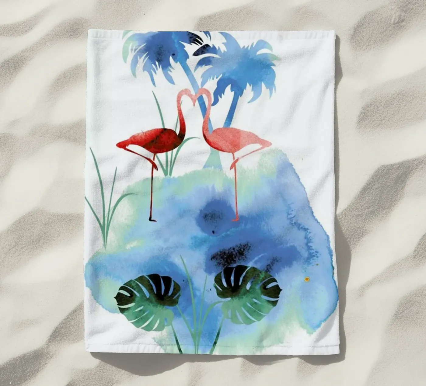 Flamingo Blues telo mare da XOXO Arte