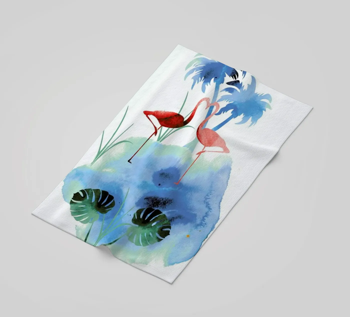 Flamingo Blues telo mare da XOXO Arte