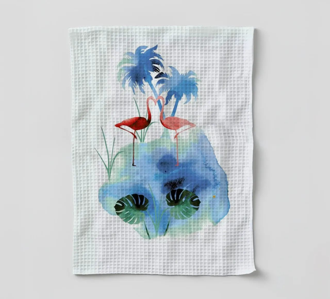 Flamingo Blues canovaccio da cucina da XOXO Arte