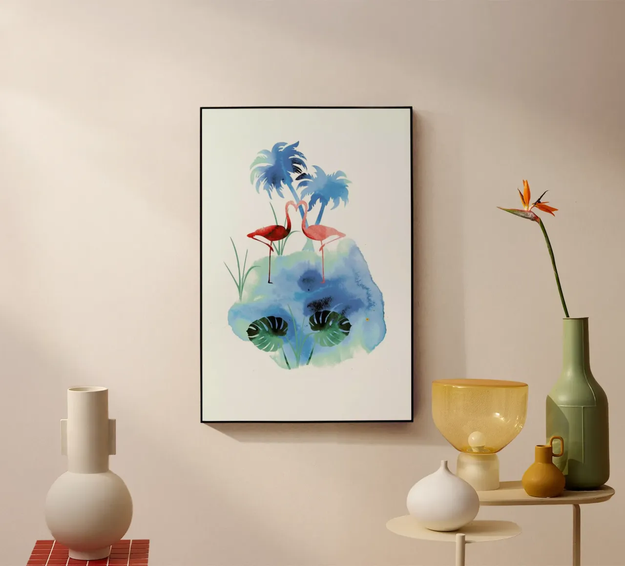 Flamingo Blues plexiglass da XOXO Arte