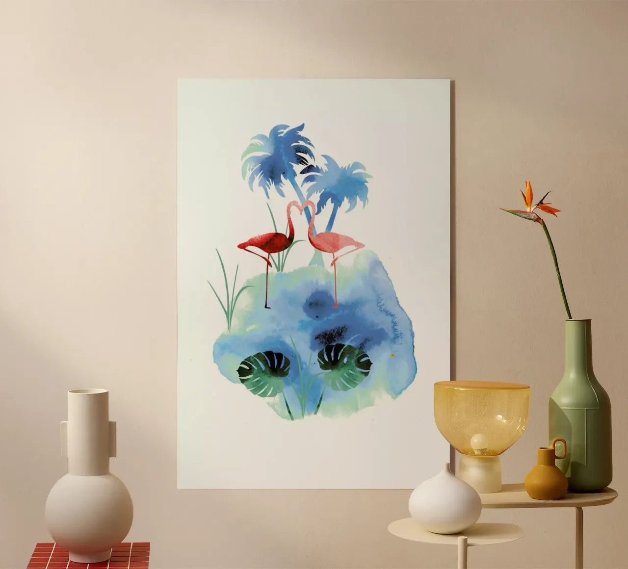 Flamingo Blues plexiglass da XOXO Arte