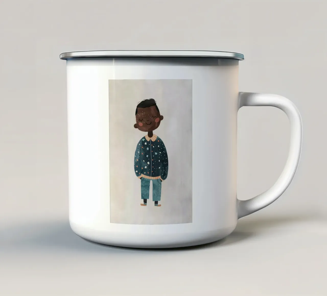 Boho Nursery 13 Dreamer Emaille Tasse von Boho Print Collection