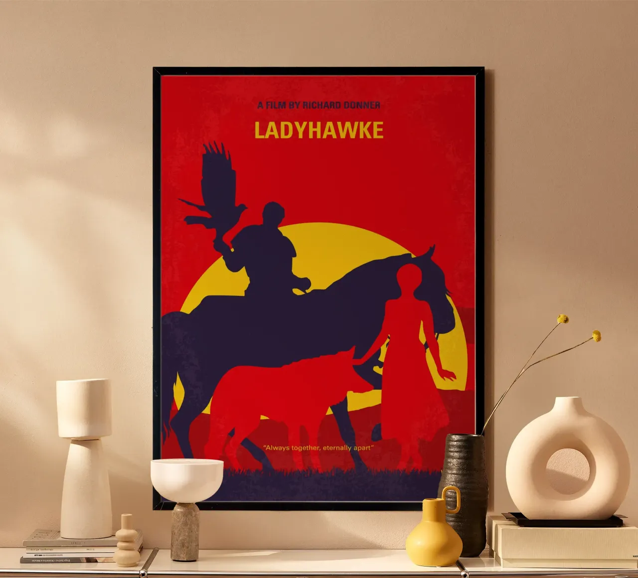 No1112 My Ladyhawke minimal movie poster hahnemühle van Chungkong