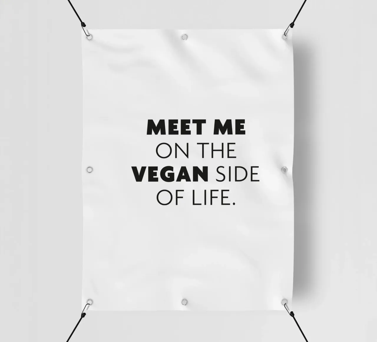 Meet me on the vegan side of life telo in pvc da Constanze Art Direction