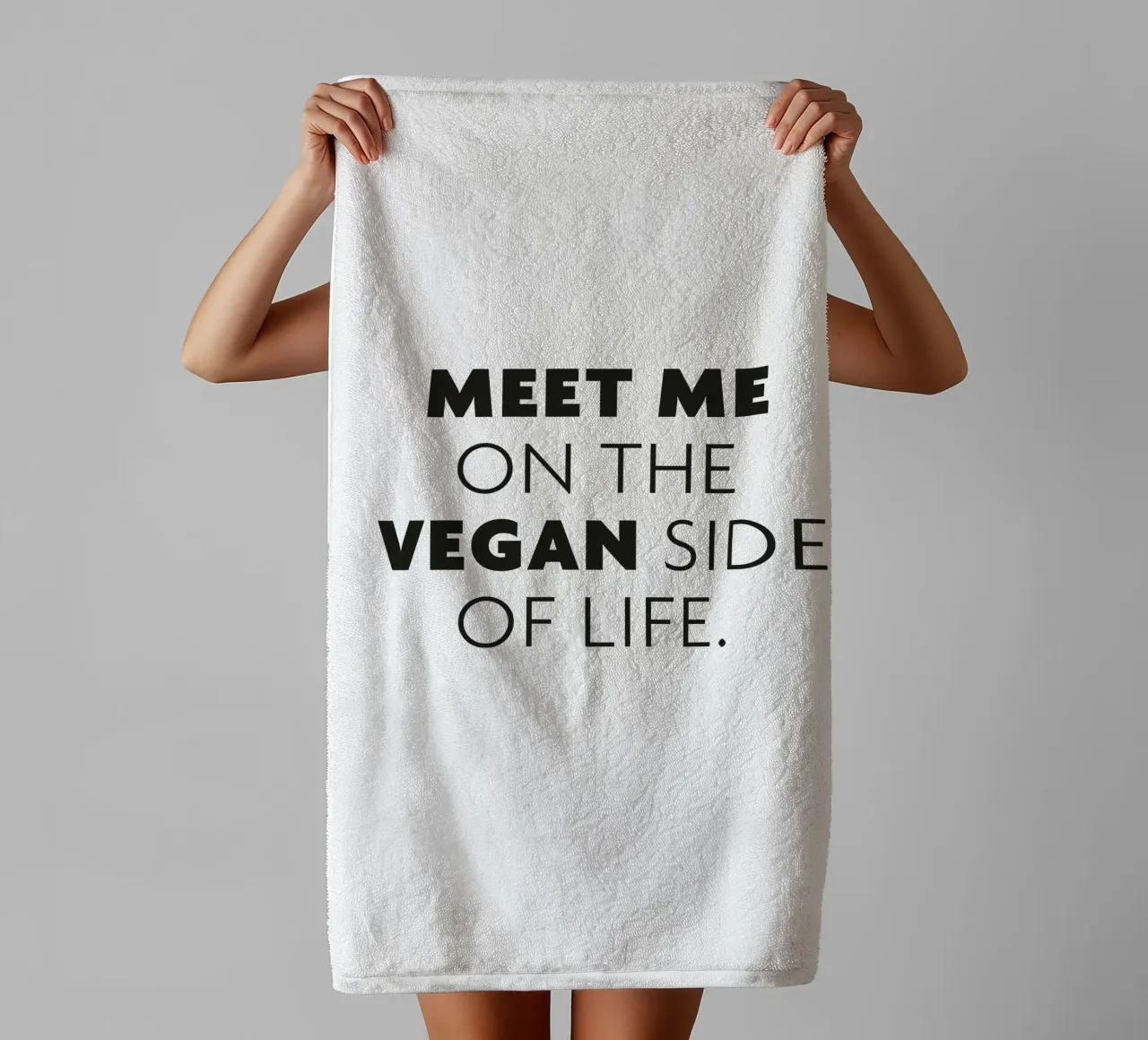 Meet me on the vegan side of life asciugamano da bagno da Constanze Art Direction