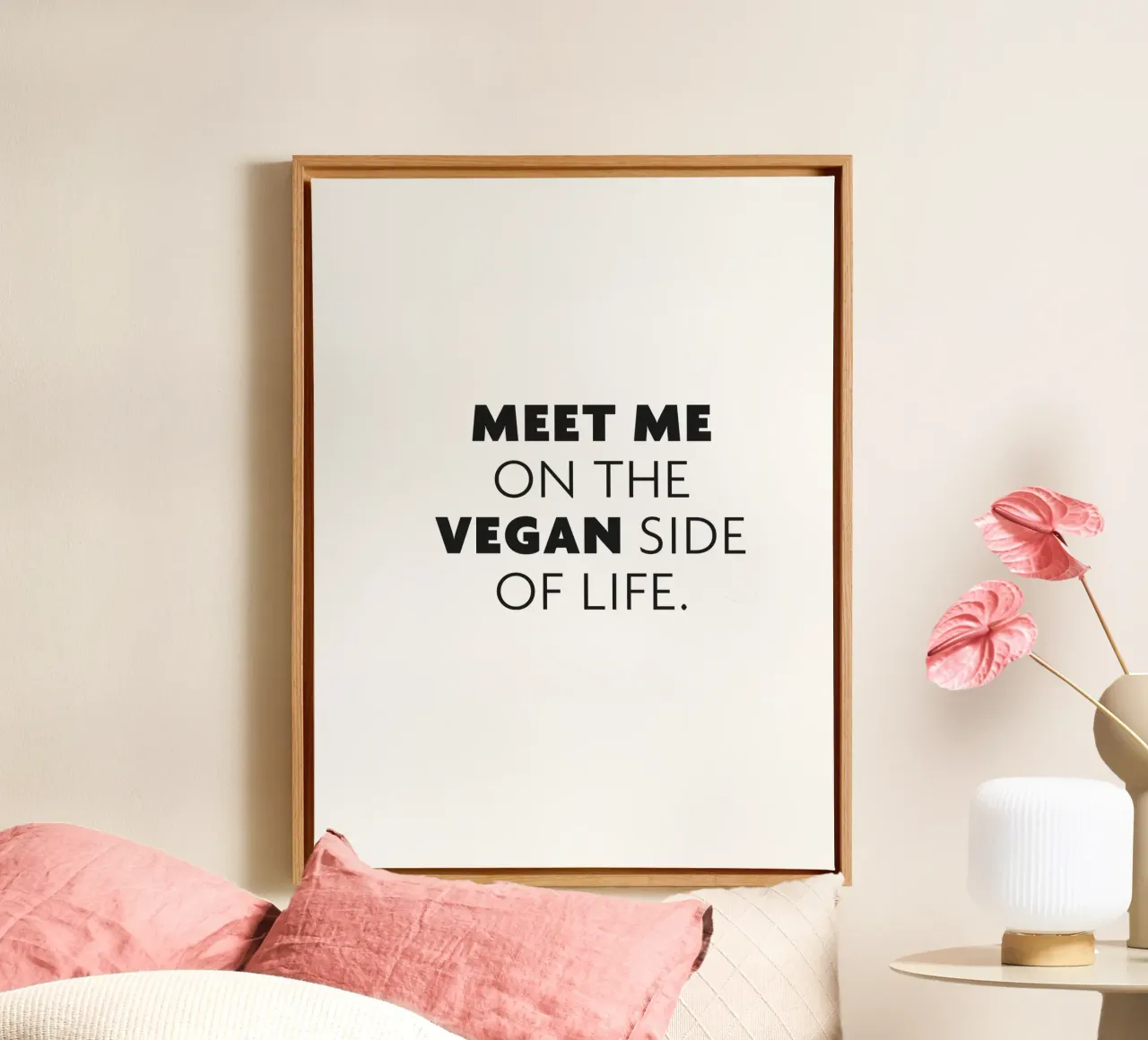 Meet me on the vegan side of life tela con Cornice a cassetta da Constanze Art Direction