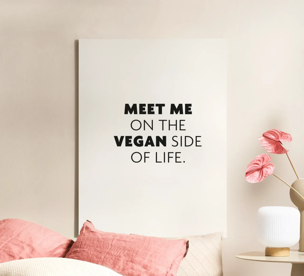 Meet me on the vegan side of life tela con Cornice a cassetta da Constanze Art Direction