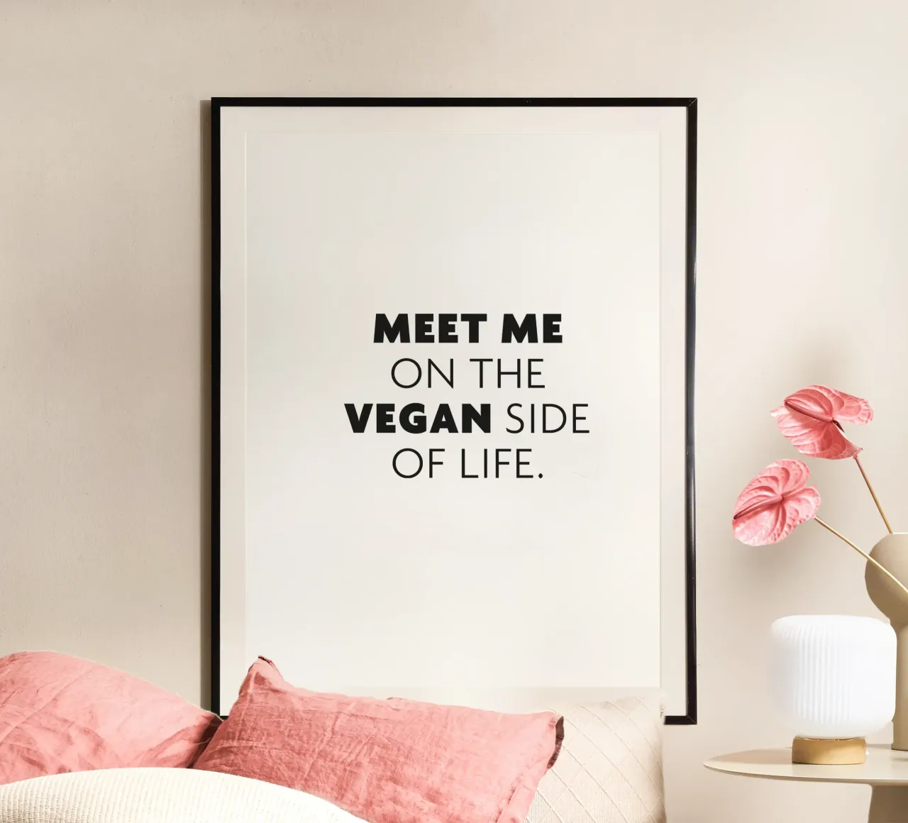 Meet me on the vegan side of life poster da Constanze Art Direction