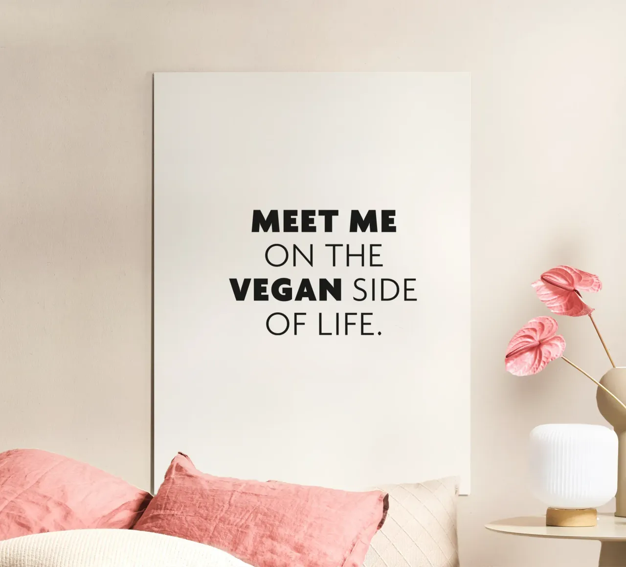 Meet me on the vegan side of life poster da Constanze Art Direction