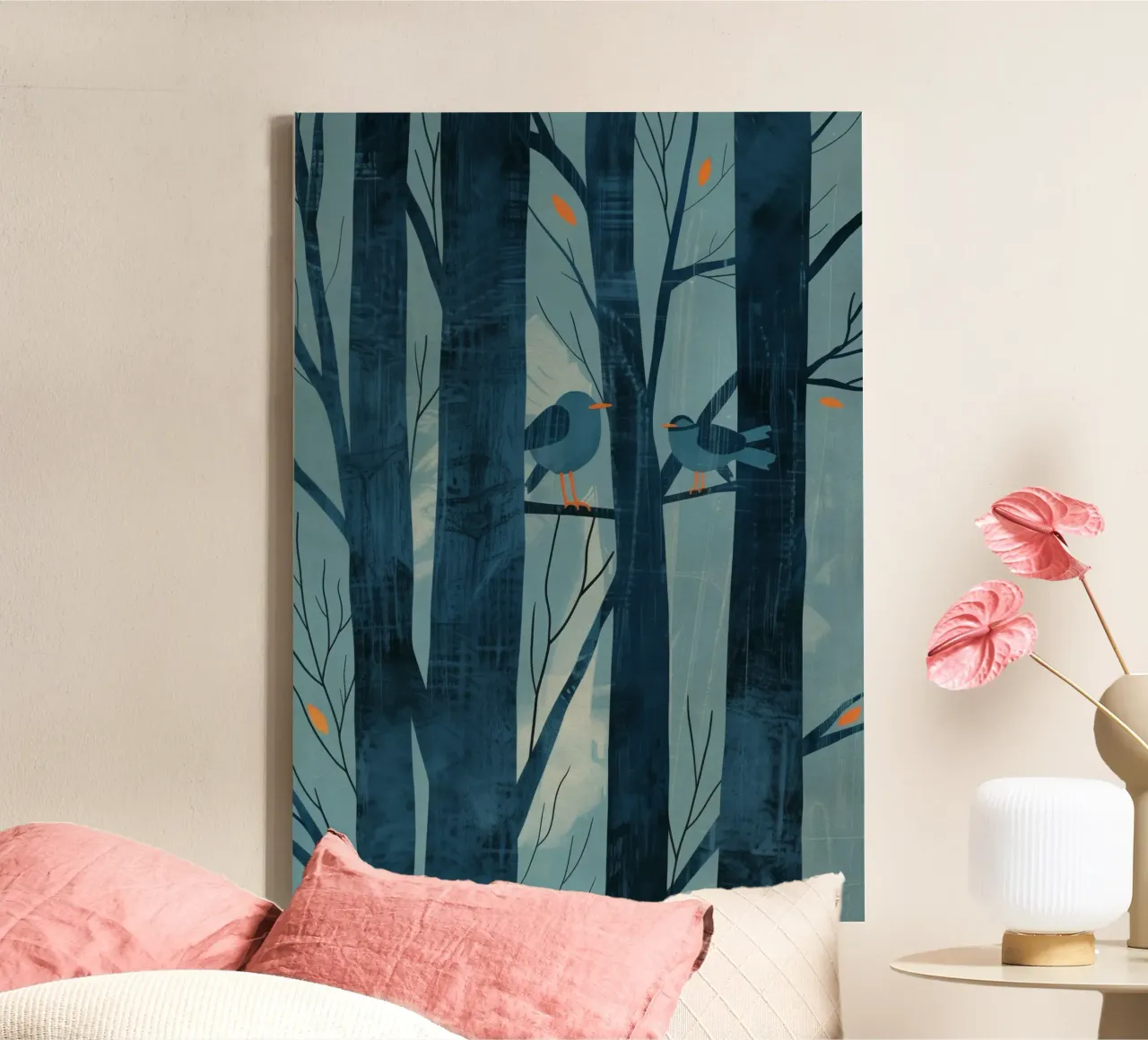 Boho Nursery 14 Birds tela con Cornice a cassetta da Boho Print Collection