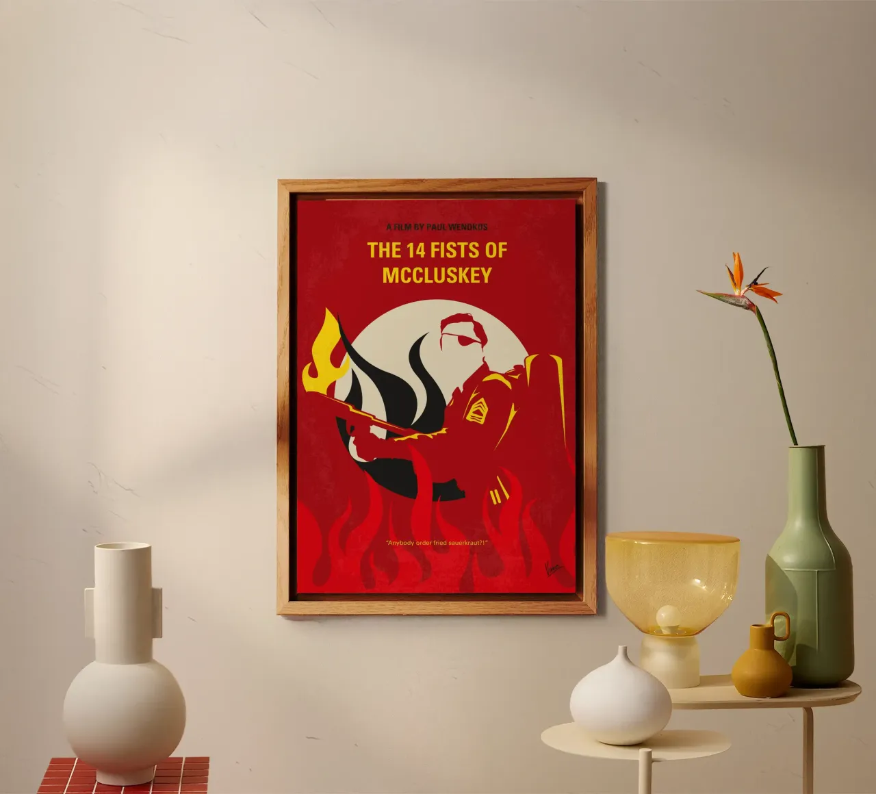 No1118 My The 14 Fists of McCluskey minimal movie poster alluminio dibond da Chungkong