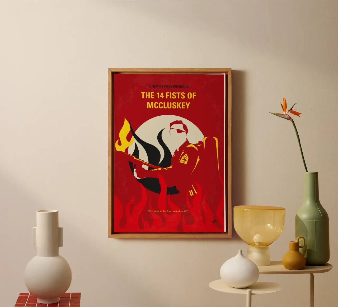No1118 My The 14 Fists of McCluskey minimal movie poster tela con Cornice a cassetta da Chungkong