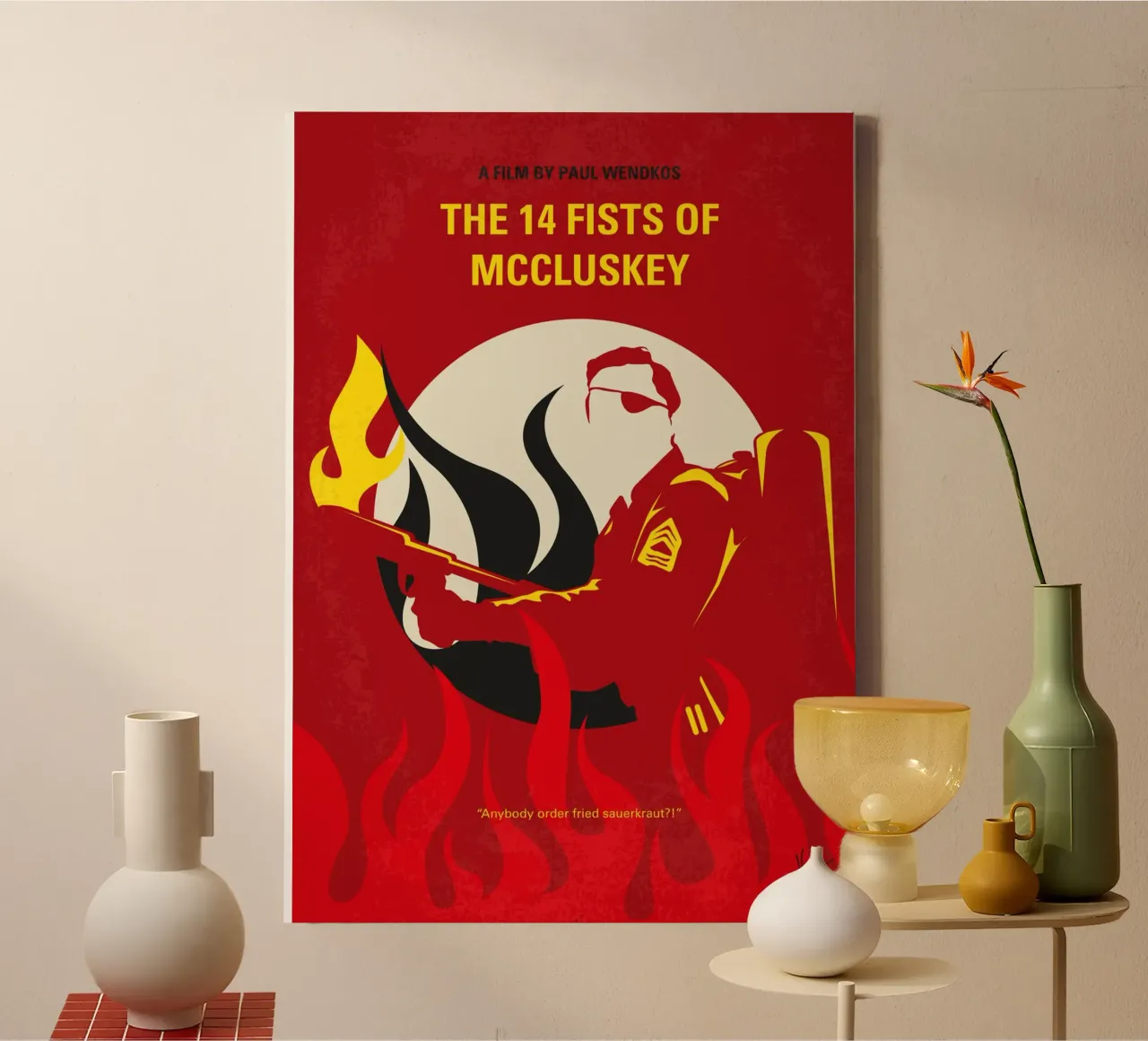 No1118 My The 14 Fists of McCluskey minimal movie poster tela con Cornice a cassetta da Chungkong