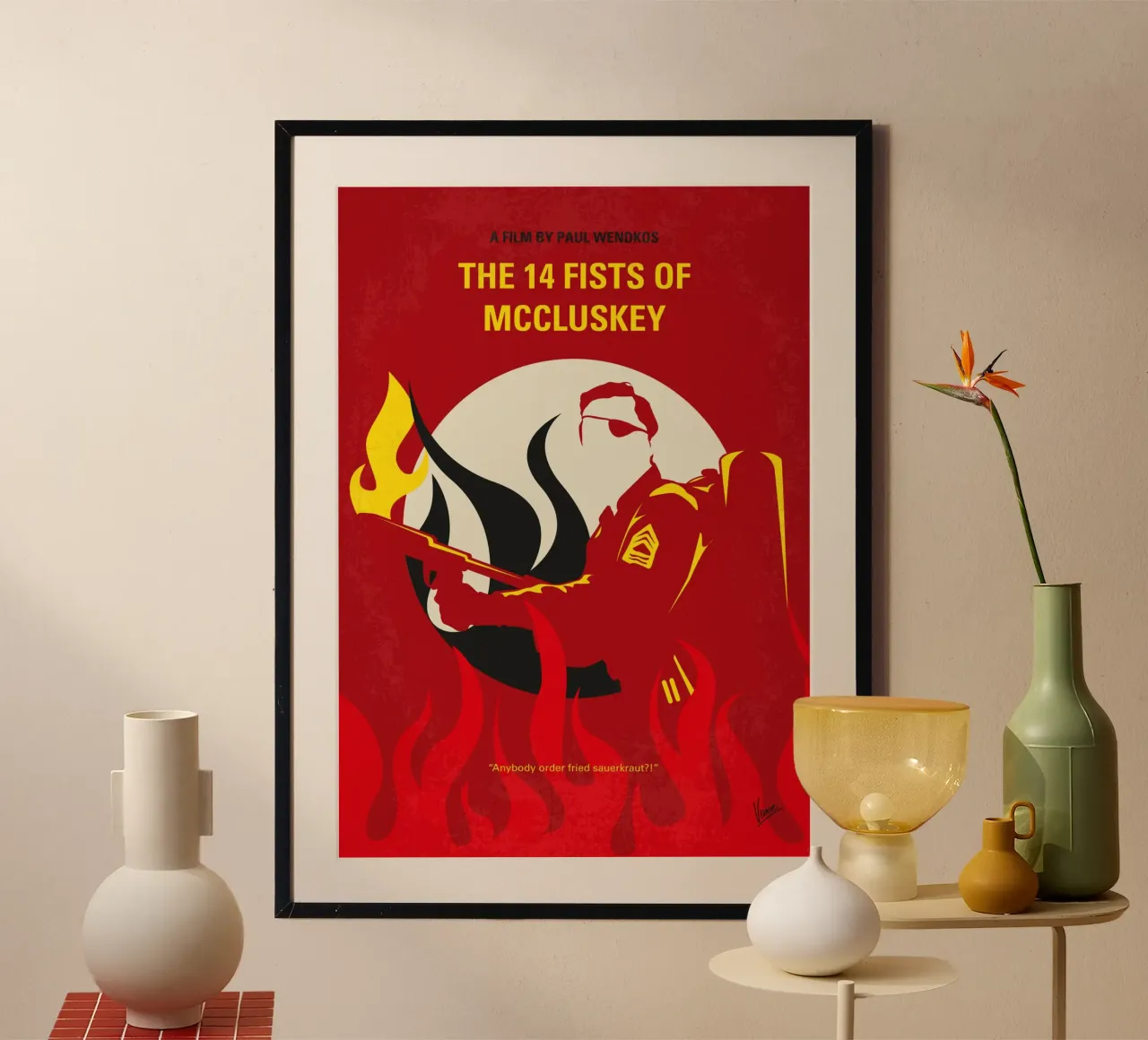No1118 My The 14 Fists of McCluskey minimal movie poster poster con telaio in legno da Chungkong