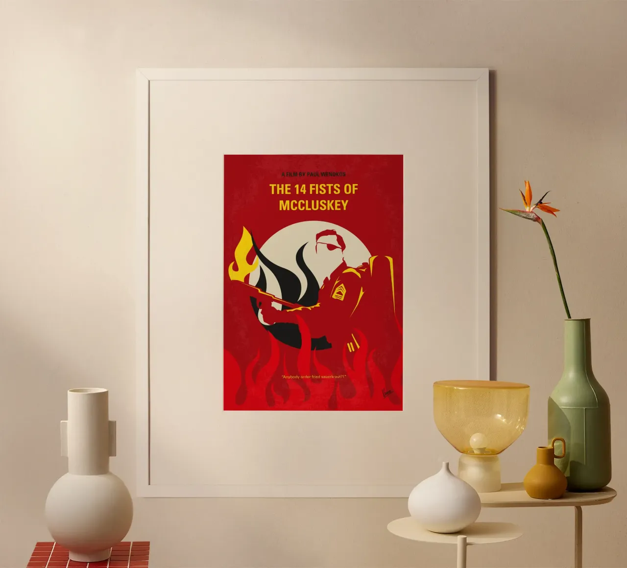 No1118 My The 14 Fists of McCluskey minimal movie poster poster con telaio in legno da Chungkong