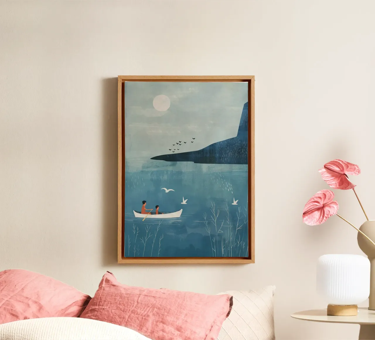 Boho Nursery 14 Boat tela con Cornice a cassetta da Boho Print Collection