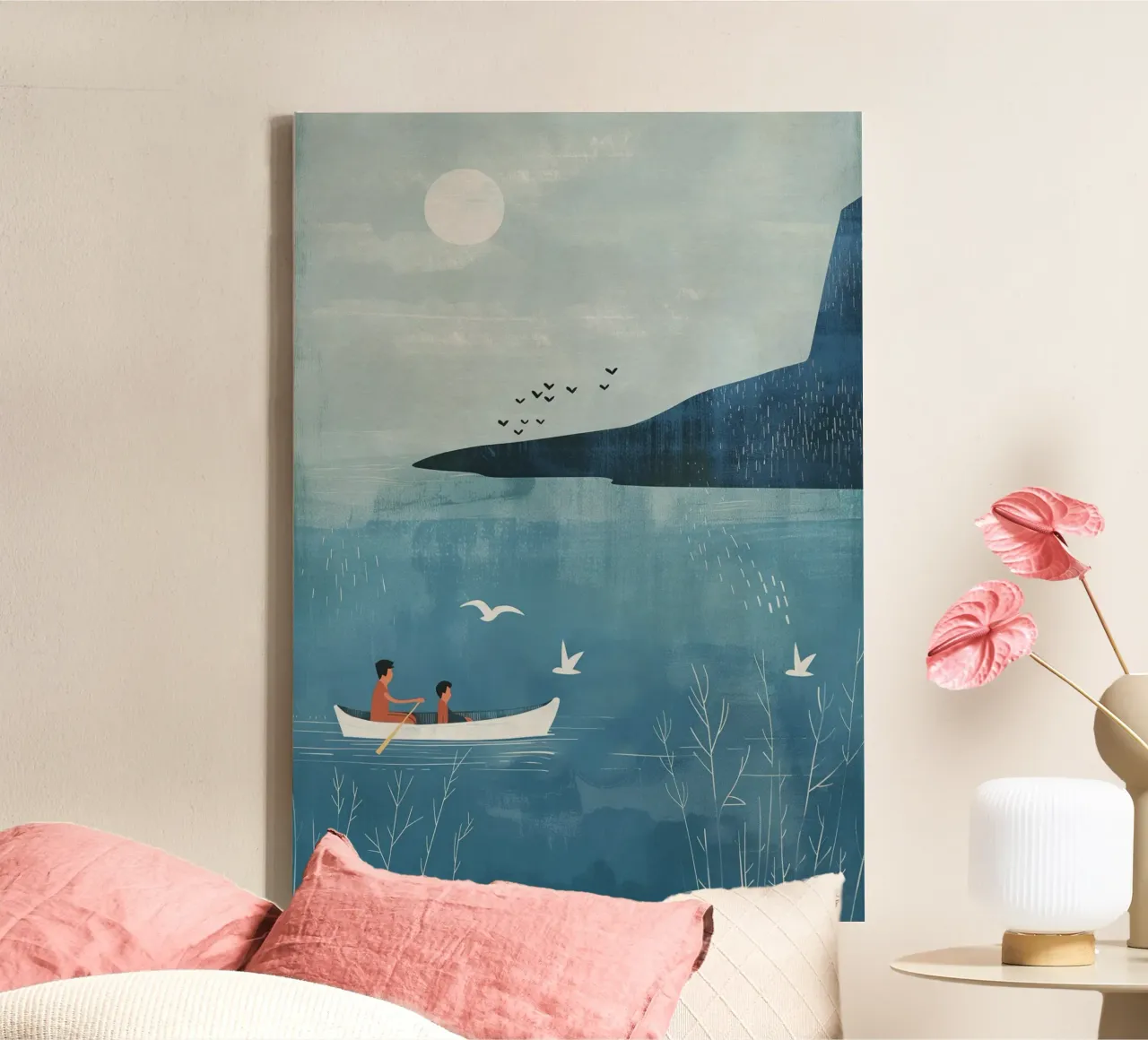 Boho Nursery 14 Boat tela con Cornice a cassetta da Boho Print Collection