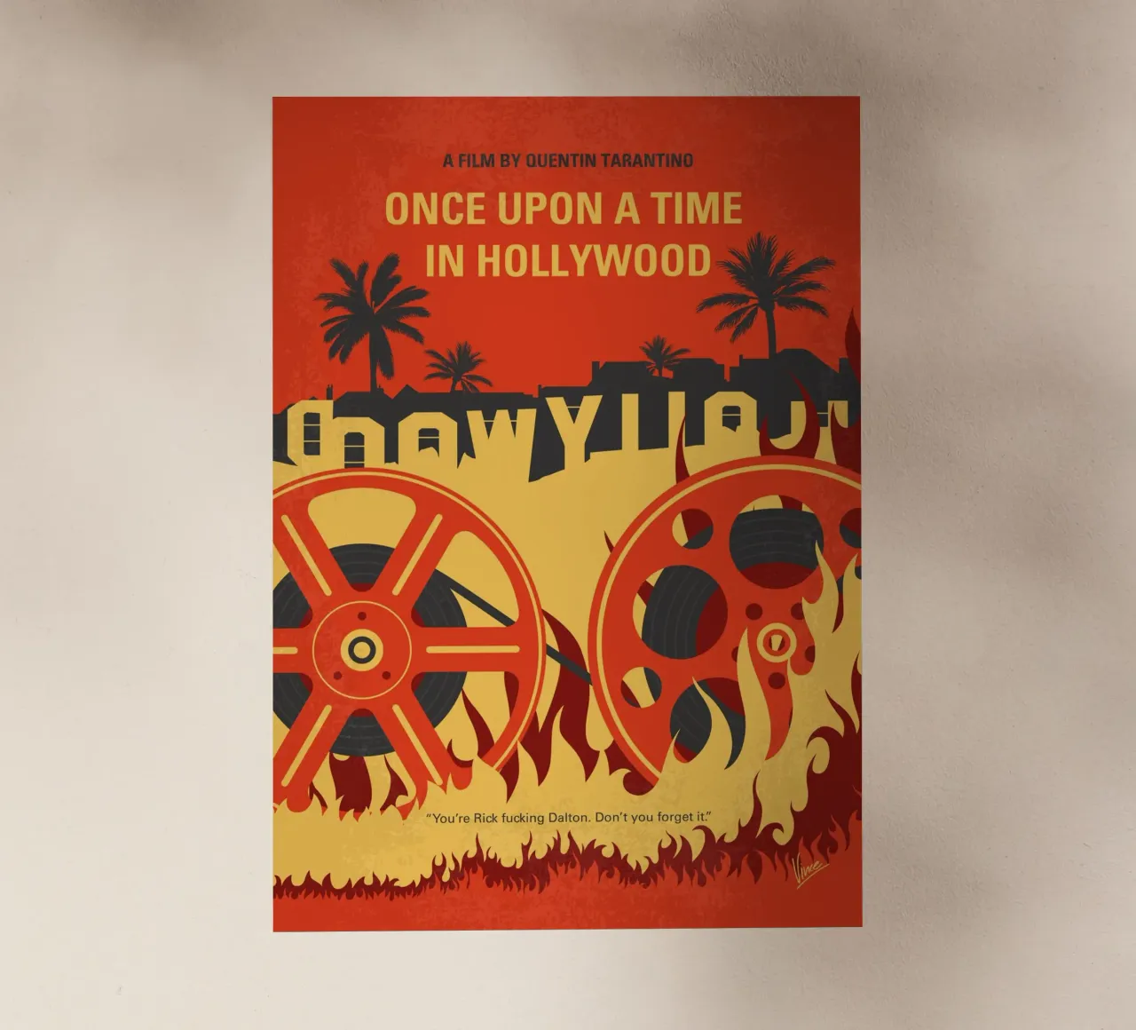 No1120 My Once Upon a Time in Hollywood minimal movie poster pellicola backlit da Chungkong