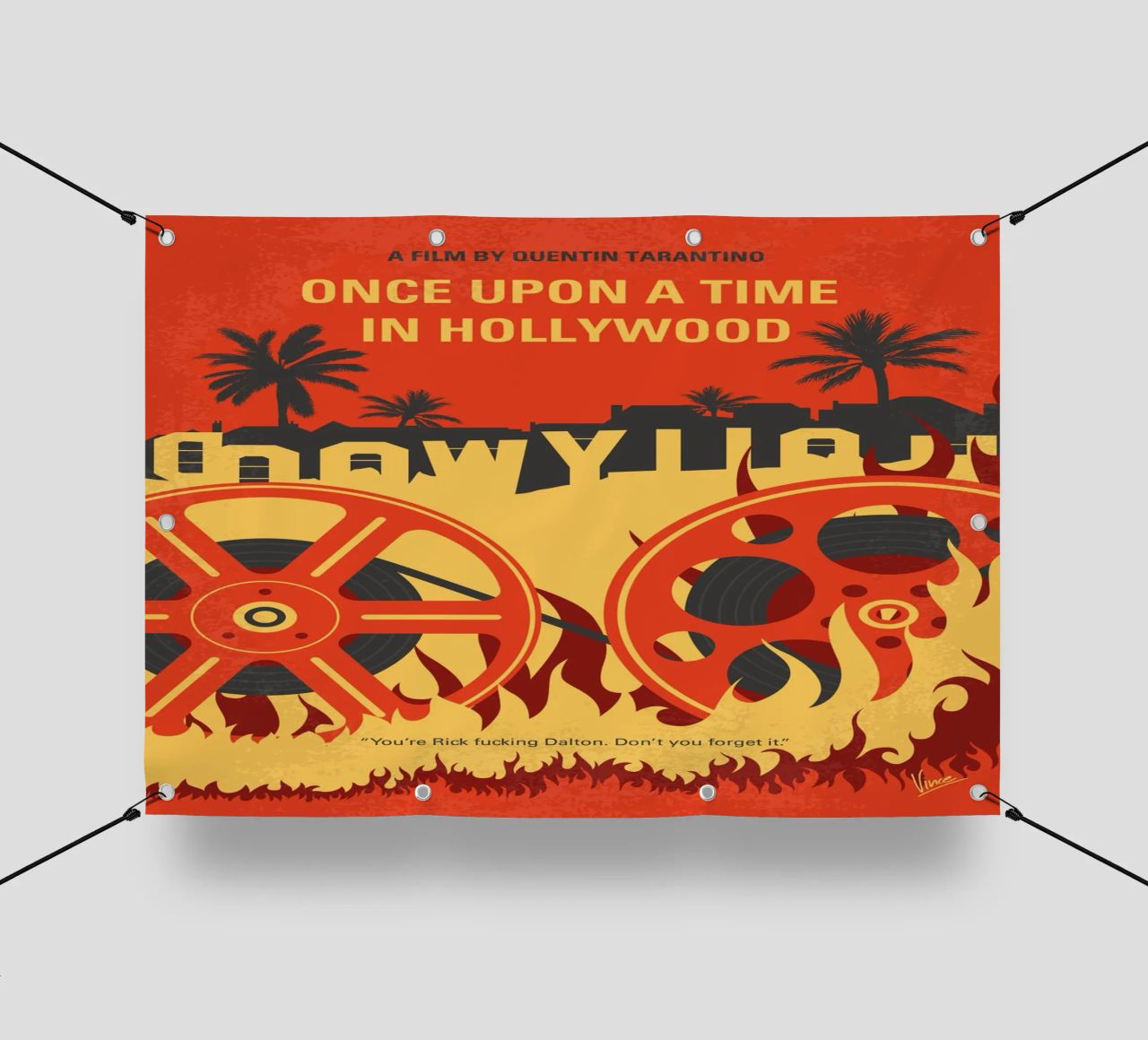 No1120 My Once Upon a Time in Hollywood minimal movie poster telo in pvc da Chungkong