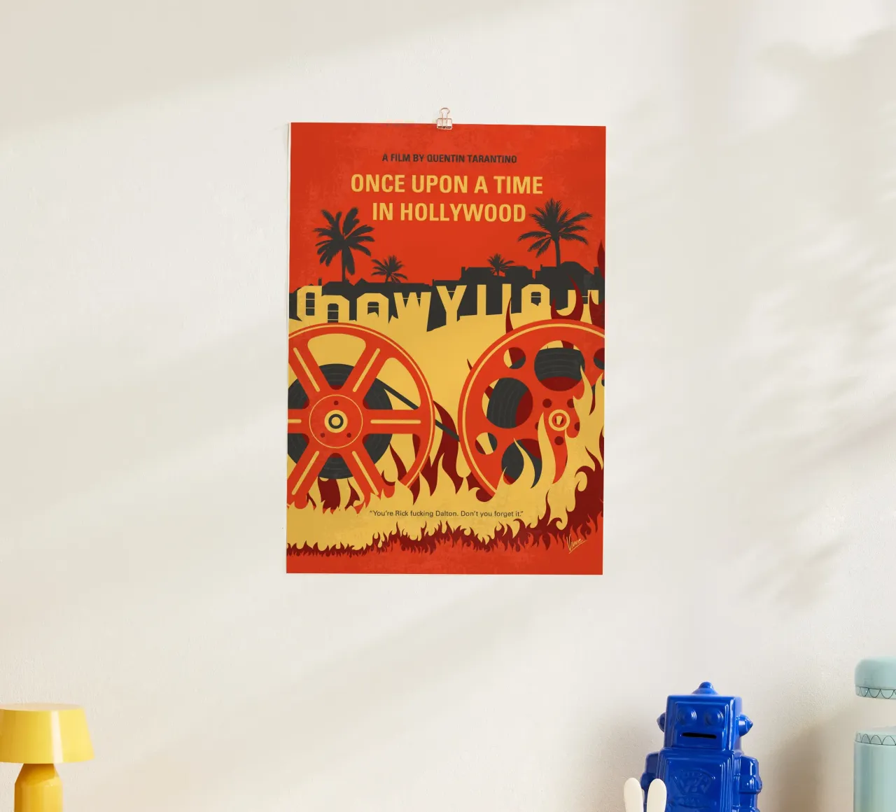 No1120 My Once Upon a Time in Hollywood minimal movie poster carta hahnemühle da Chungkong