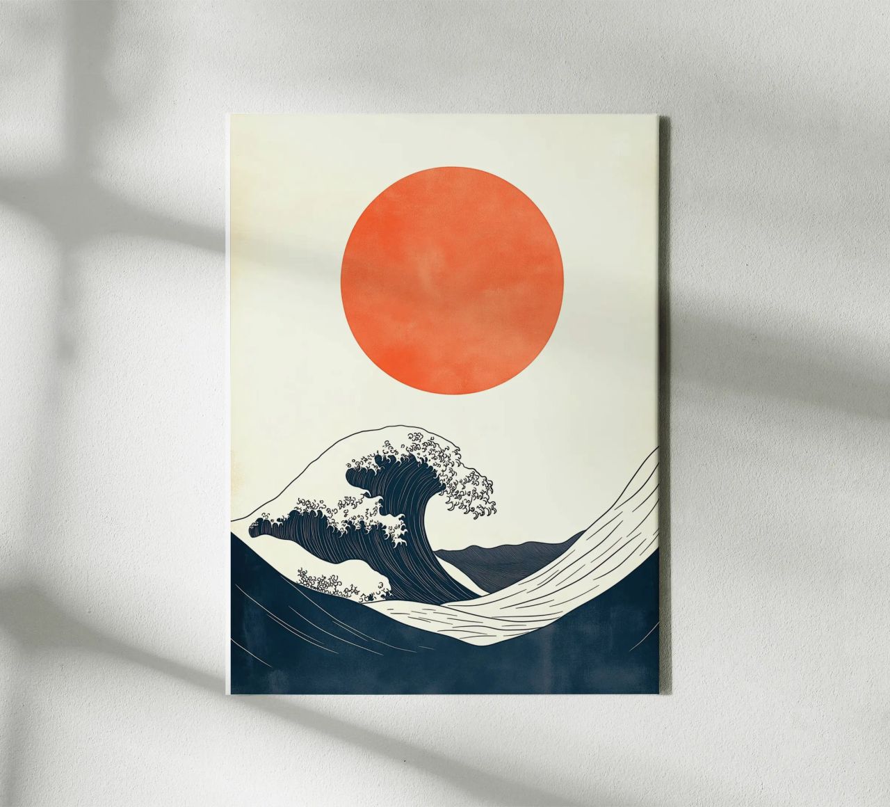 Vague japonaise et soleil rouge toile de DWA